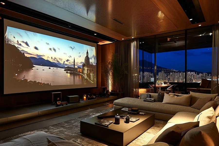 home theater projector and screen